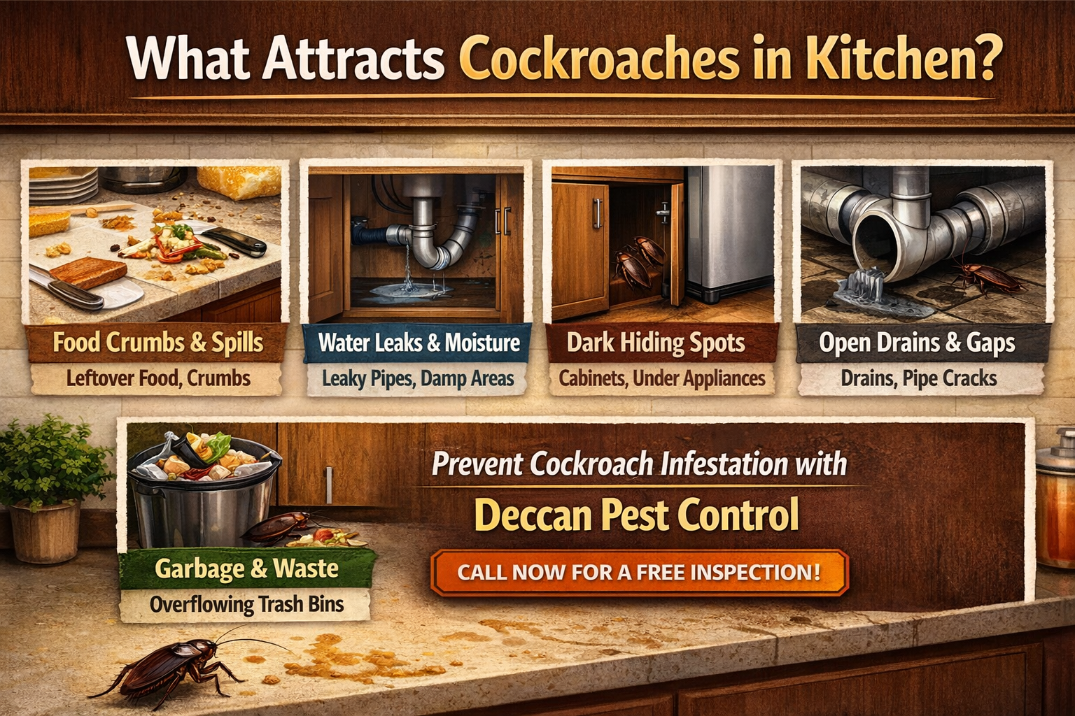 What Attracts Cockroaches in Kitchen